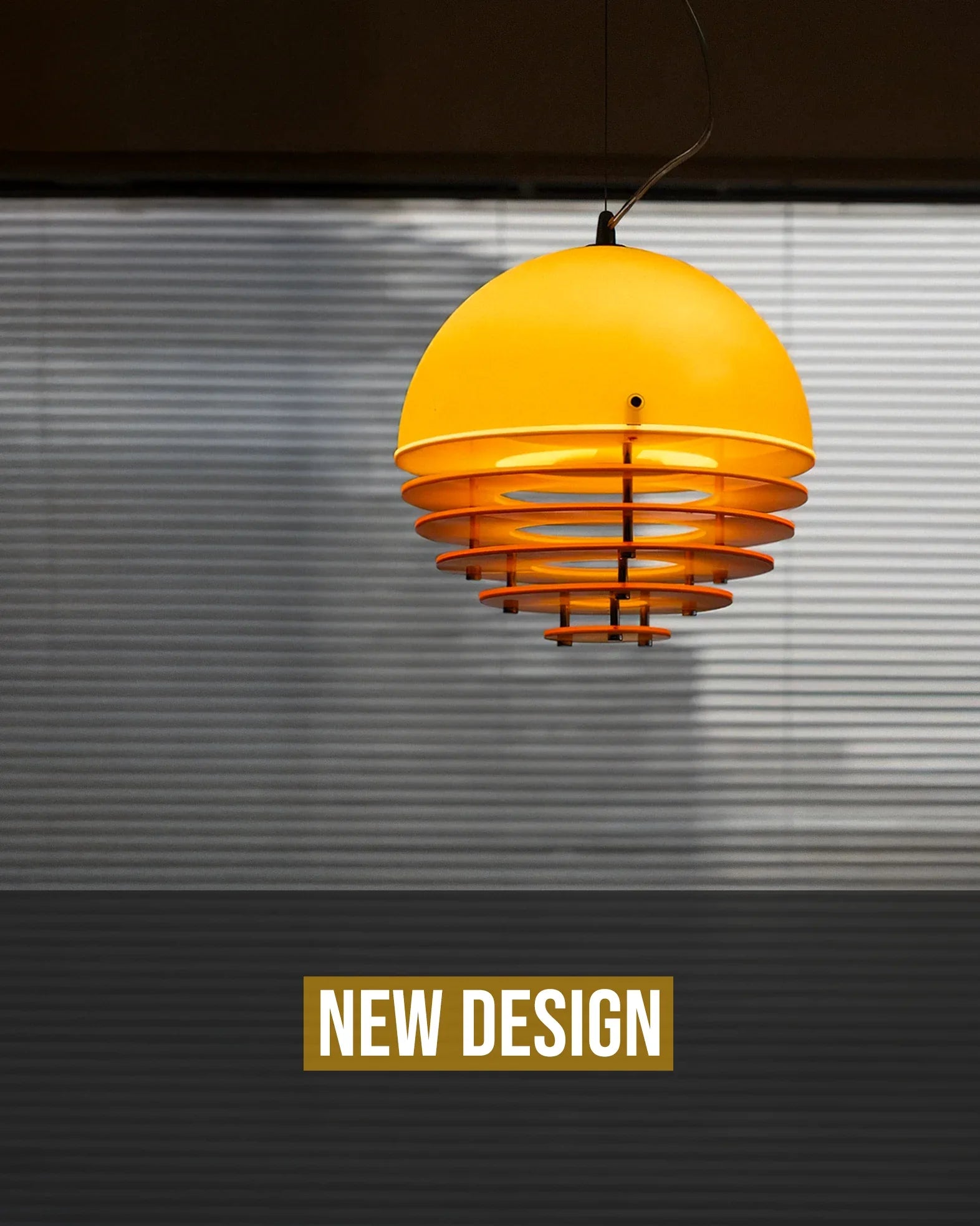 Yellow layered pendant lamp with modern retro design – New Collection