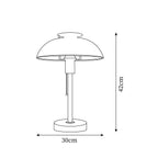 Zenviae Bowie Table Lamp measurement chart with labeled dimensions