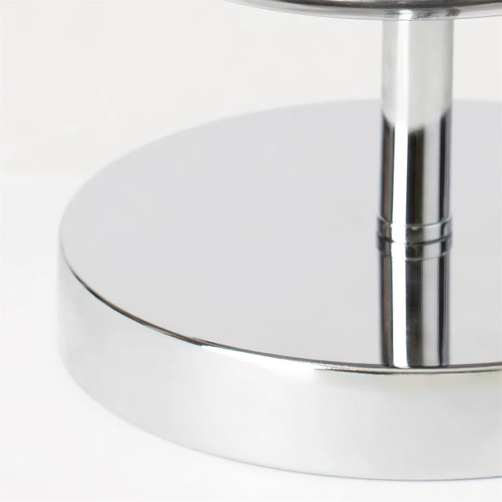 Zenviae Glow Jar Table Lamp chrome base close-up