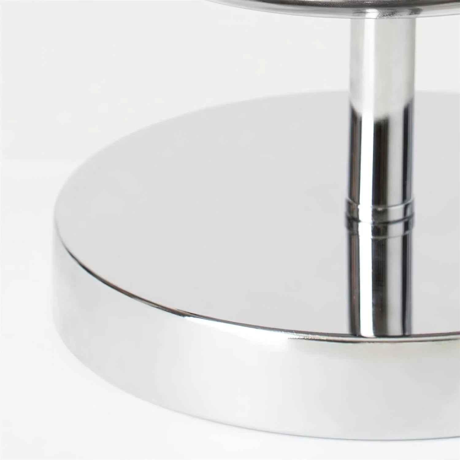 Zenviae Glow Jar Table Lamp chrome base close-up