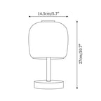 Zenviae Glow Jar Table Lamp measurement chart with dimensions labeled
