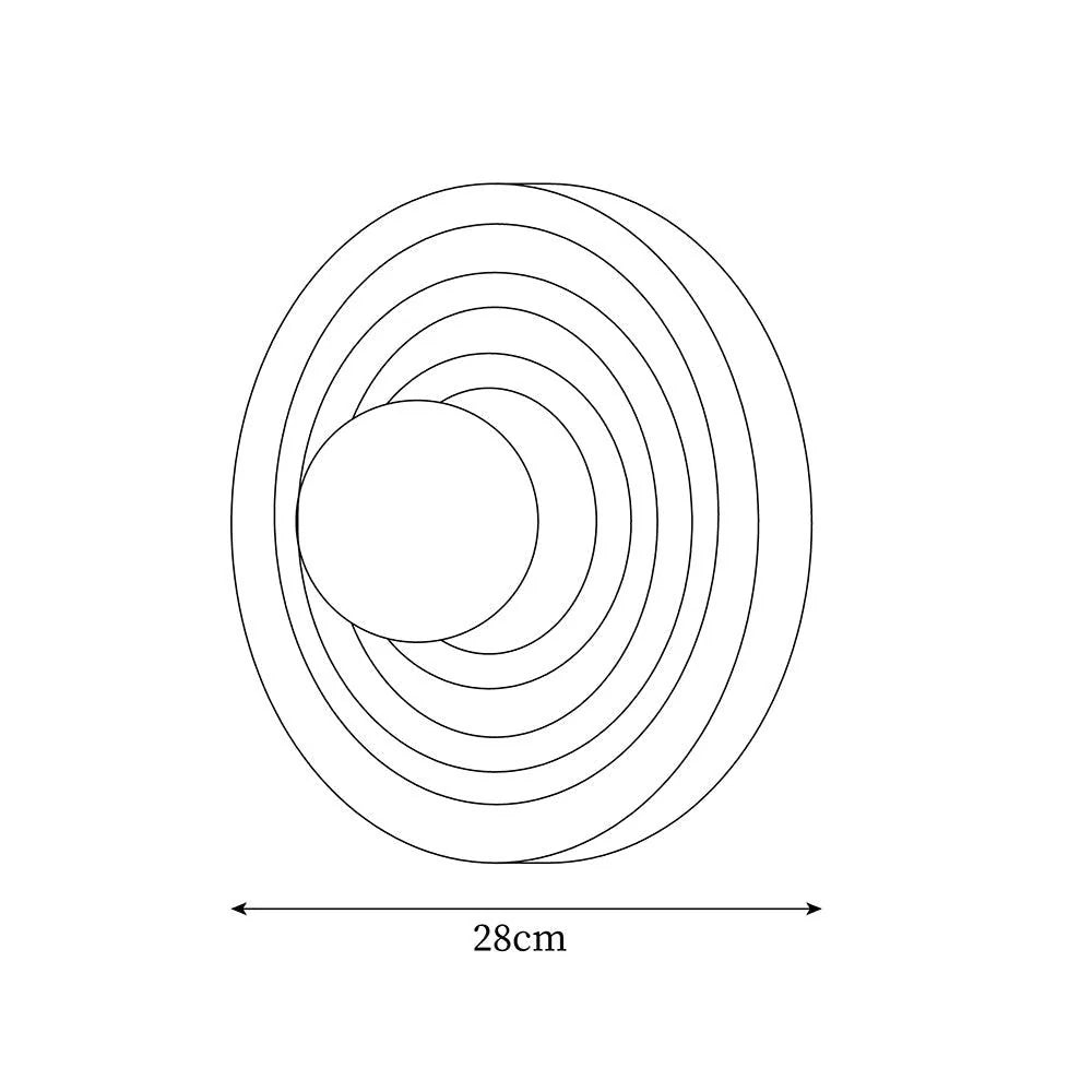 Zenviae Grove Wall Lamp measurement chart with labeled dimensions