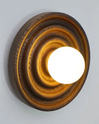 Zenviae Grove Wall Lamp side view lit with warm glow