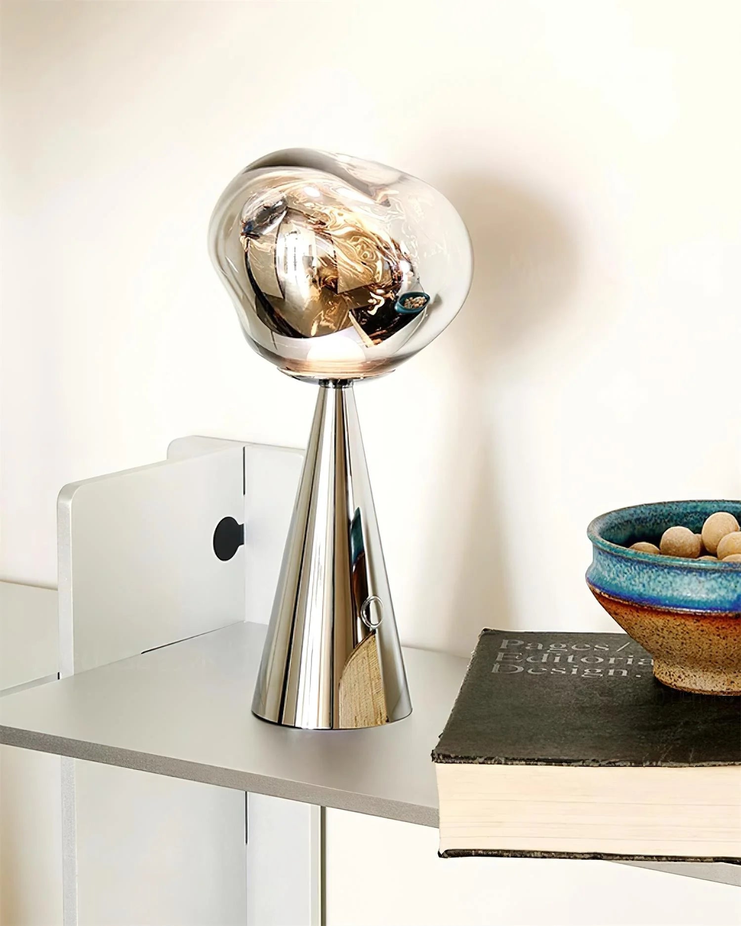 Zenviae Lava Charge Table Lamp in modern living room setting