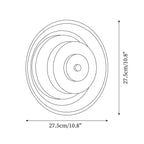 Zenviae Orbit Glow Wall Lamp measurement chart with labeled dimensions