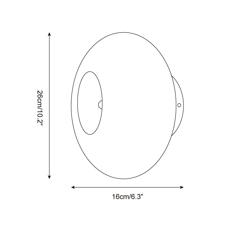 Zenviae Sunny Donut Wall Lamp measurement chart with labeled dimensions