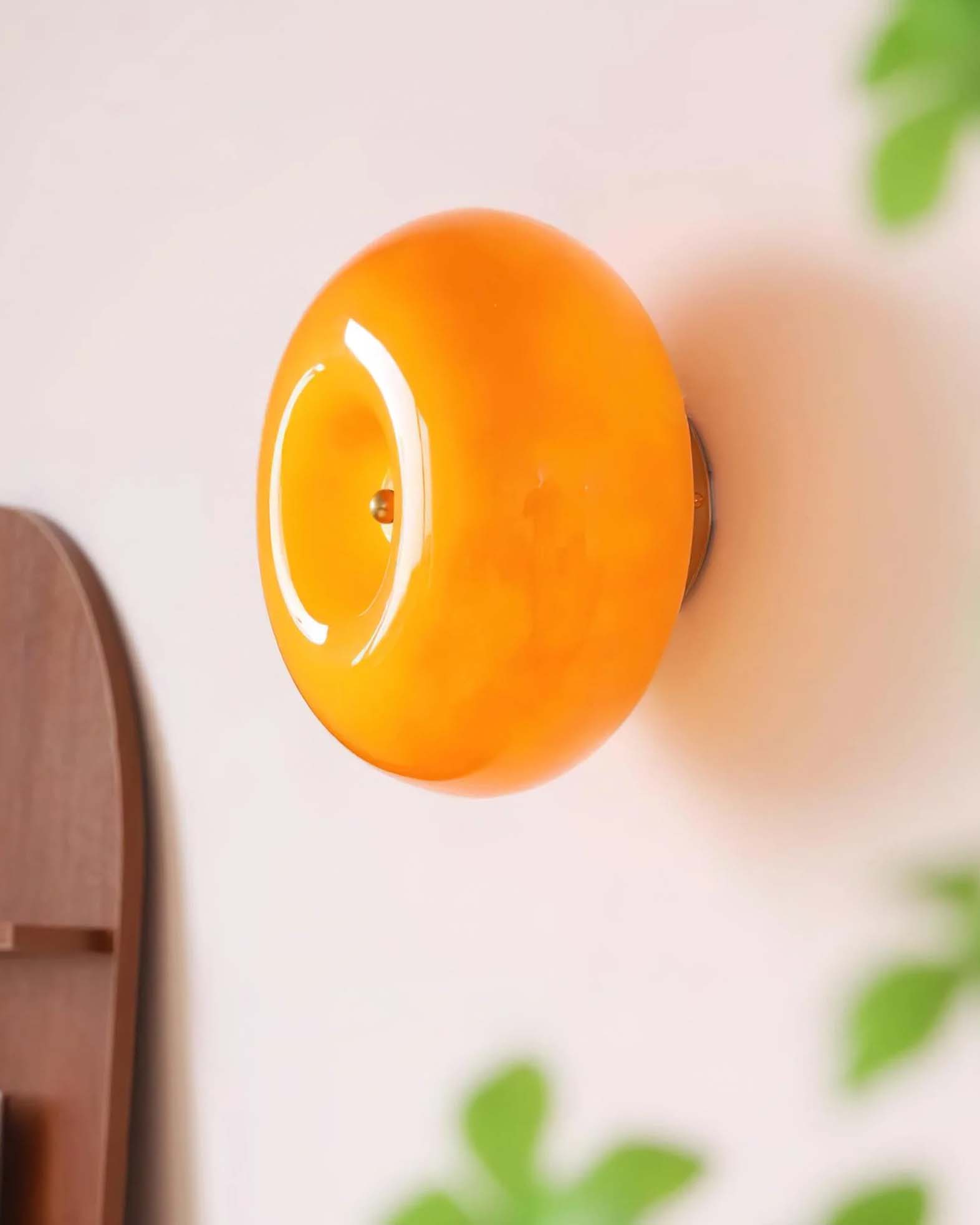 Zenviae Sunny Donut Wall Lamp side view mounted on wall